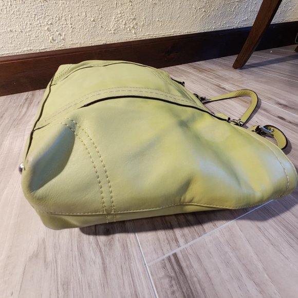 Coach Gallery East/West Green Leather Tote Bag Purse - Picture 10 of 12